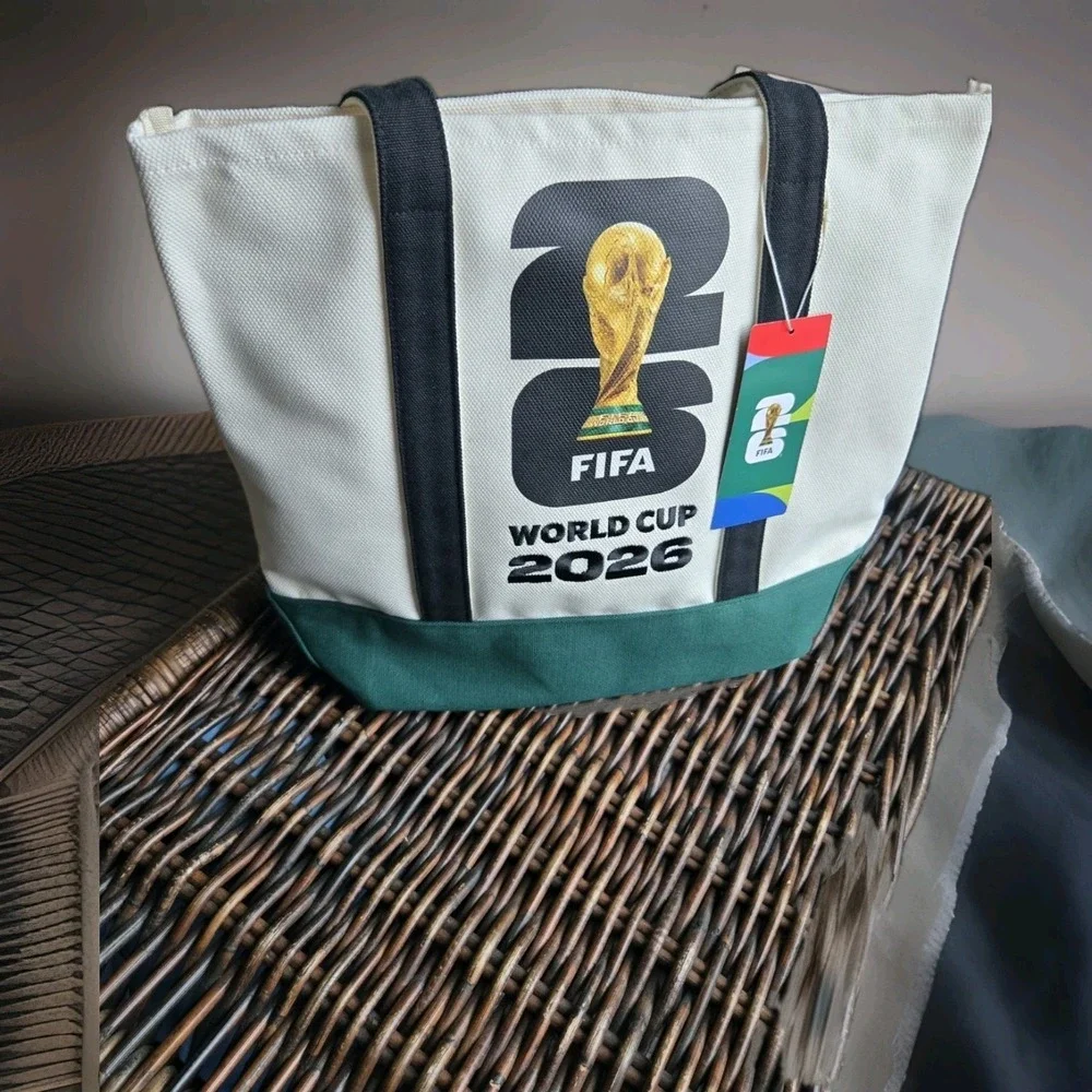 FIFA World Cup 2026 White Green Black Soccer Tote Bag - World Cup Tournament